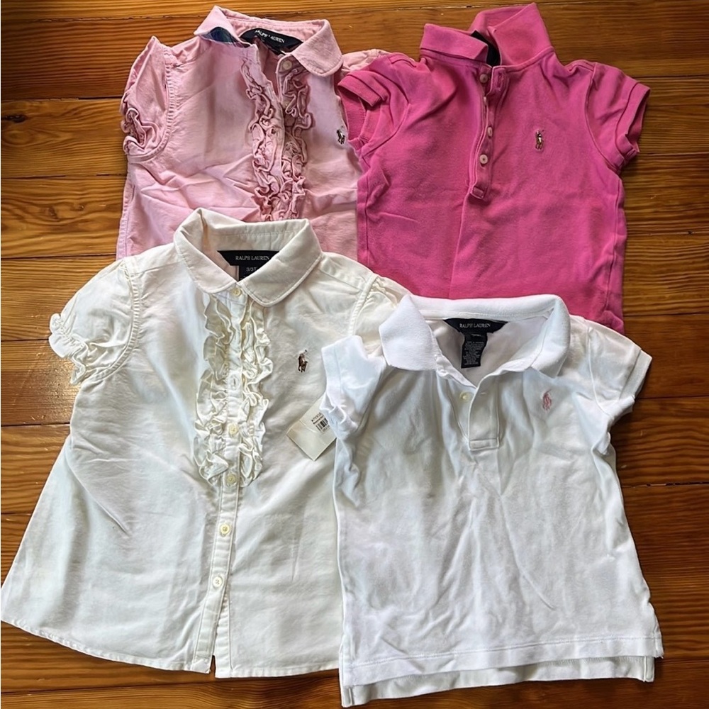 Ralph Lauren Kids' Pink and White Polo Shirts